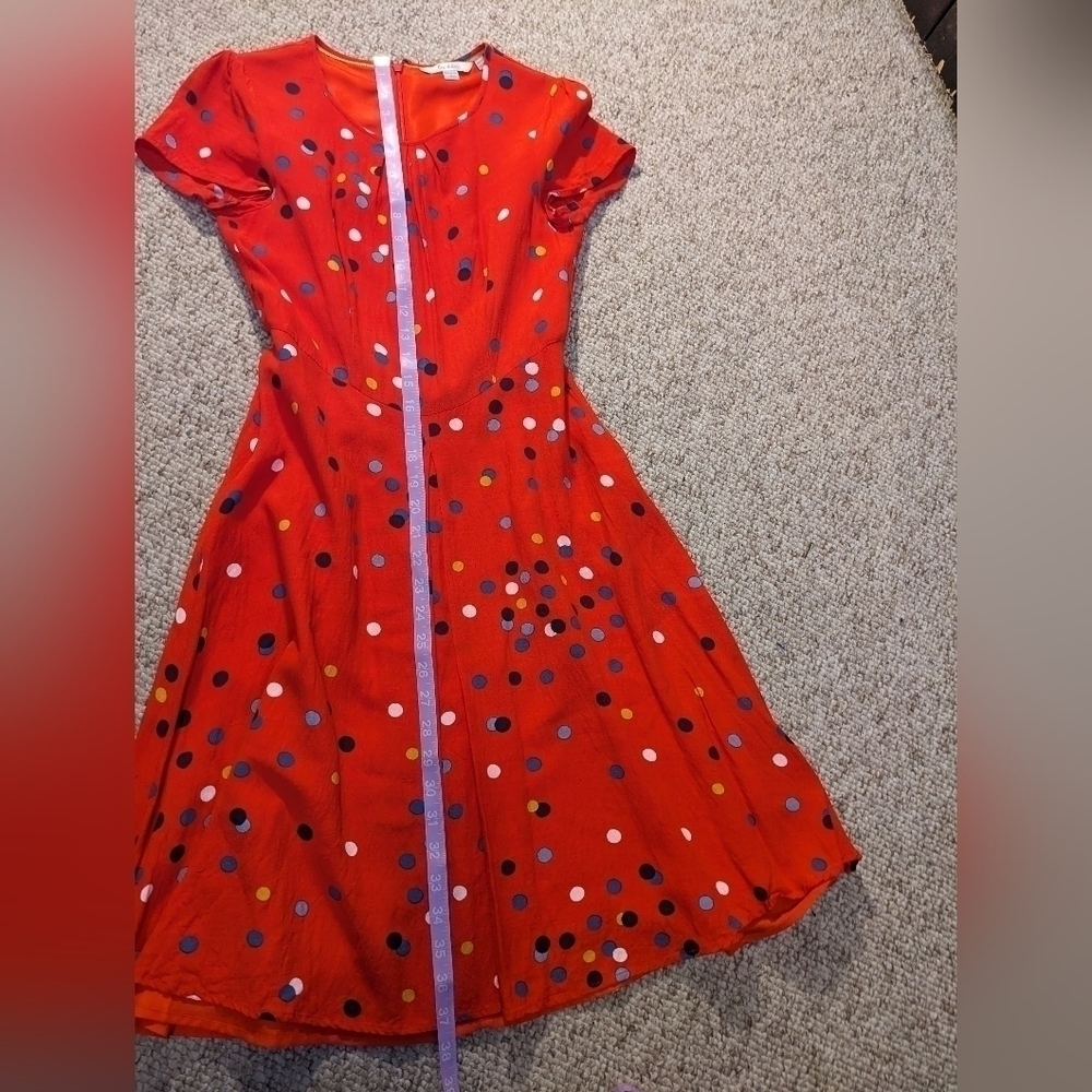 Boden dark orange polka dots dress, size 2 - Picture 3 of 9